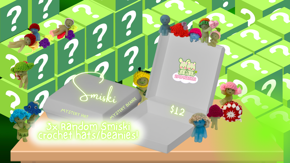 🧶 Smiski Fashion Alert: Handmade Crochet Hats – 3 for $12 (Aug–Sep Special!)