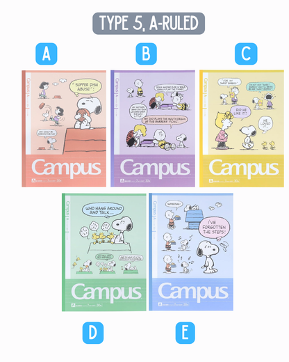 [CAMPUS Notebook] Snoopy Campus Notebook A-Lined notebook Type 5