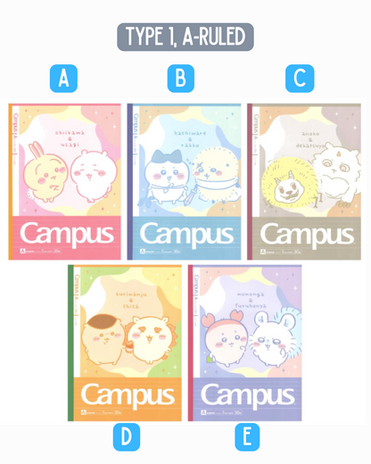 [CAMPUS Notebook] Chiikawa Notebook A-Lined notebook Type 1