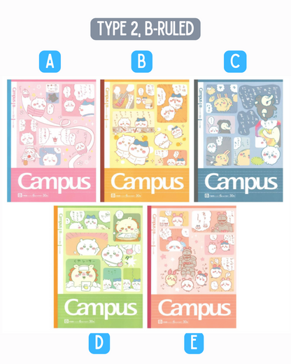 [CAMPUS Notebook] Chiikawa Notebook B-Lined notebook Type 2