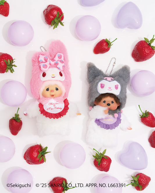 [Monchhichi] Chimutan x My Melody Keychain / Monchhichi x Kuromi Keychain