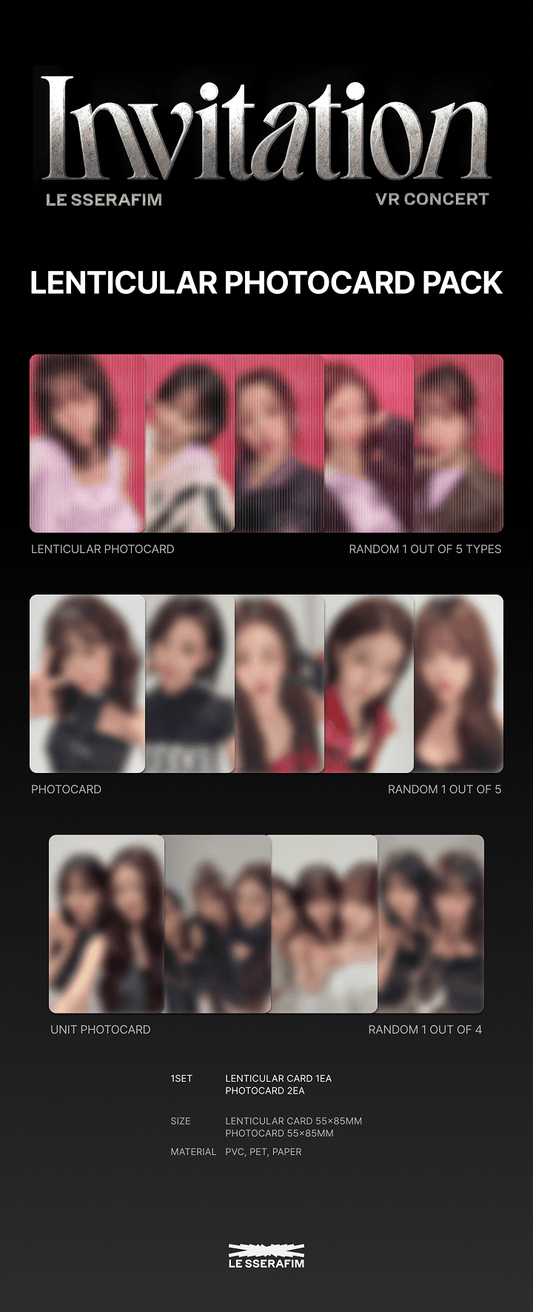 [MERCH] LE SSERAFIM - VR CONCERT: Invitation Lenticular Photocard Pack