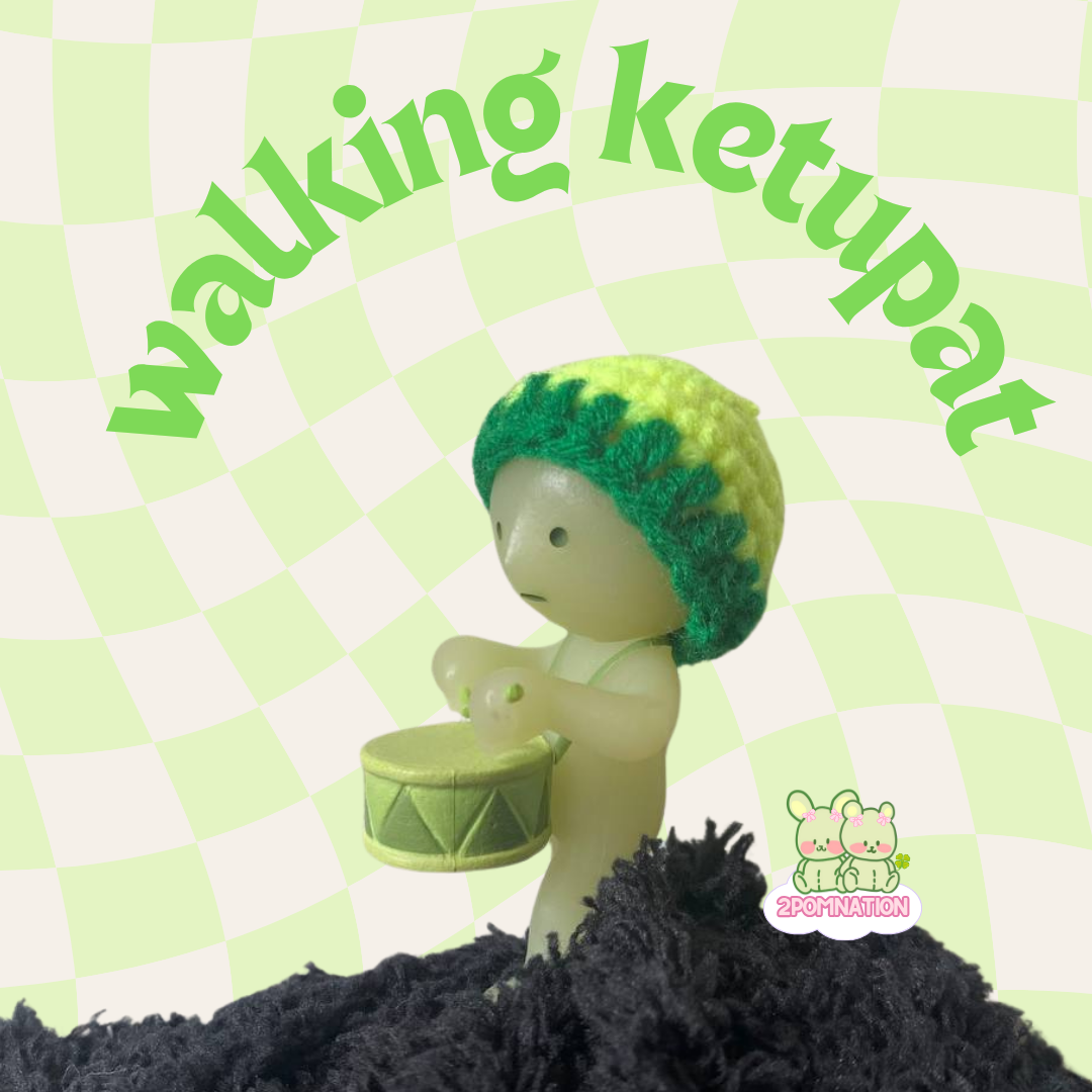 [2POM MADE] Smiski Figure - walking ketupat