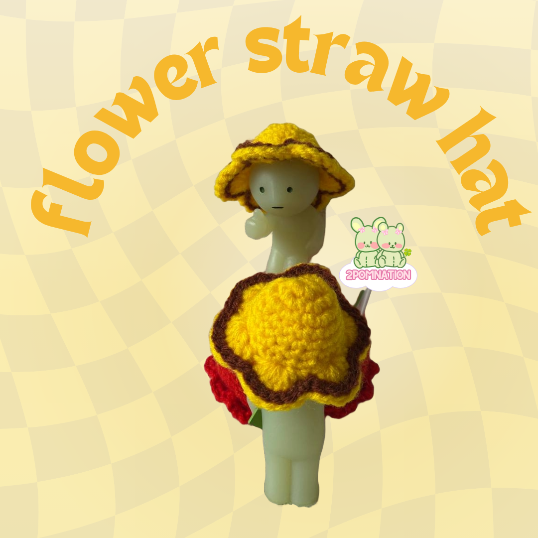 [2POM MADE] Smiski Figure - flower straw hat