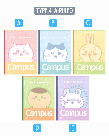 [CAMPUS Notebook] Chiikawa Notebook A-Lined notebook Type 4