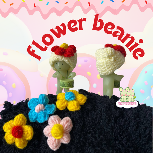 [2POM MADE] Smiski Figure - flower beanie