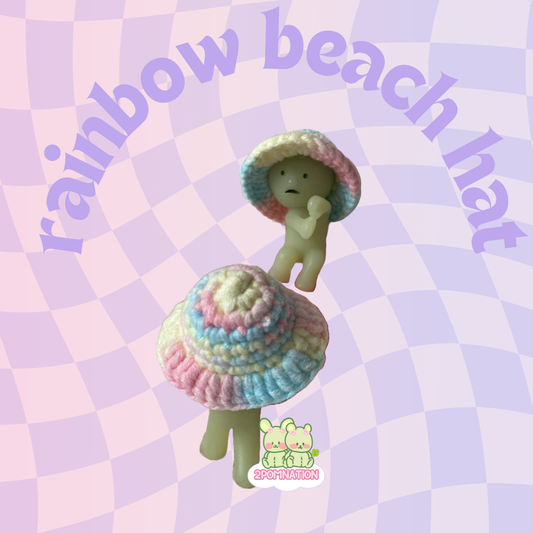 [2POM MADE] Smiski Figure - rainbow beach hat