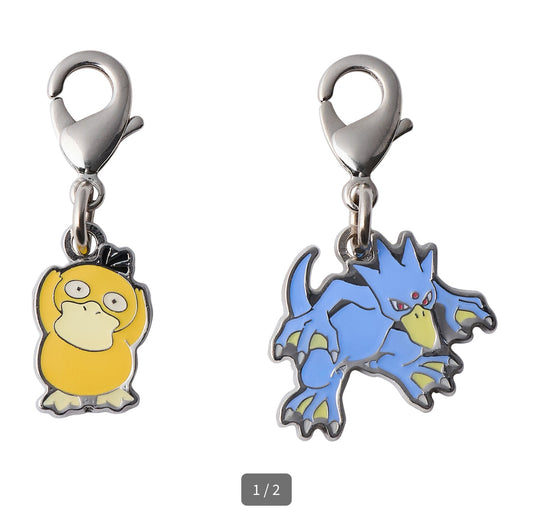[POKEMON] 054/055 Psyduck x Golduck National Encyclopedia Metal Charm / Charms