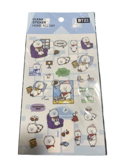 [MERCH] BT21 Clear Sticker Home All Day - RJ