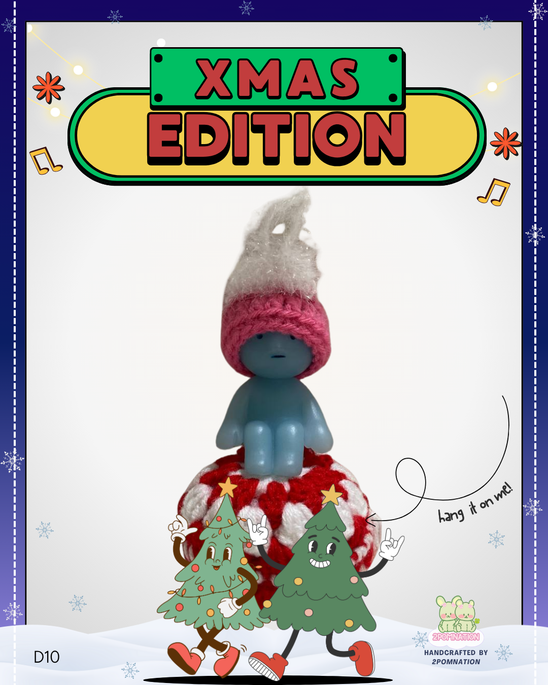 [2POM MADE] Smiski Figure - 2025 Xmas Ornament Decor Hat Edition