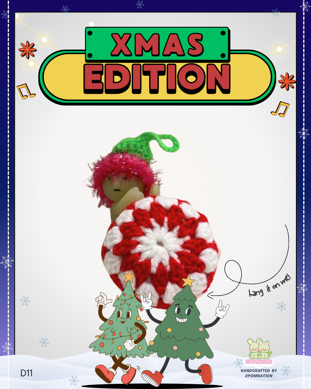[2POM MADE] Smiski Figure - 2025 Xmas Ornament Decor Hat Edition