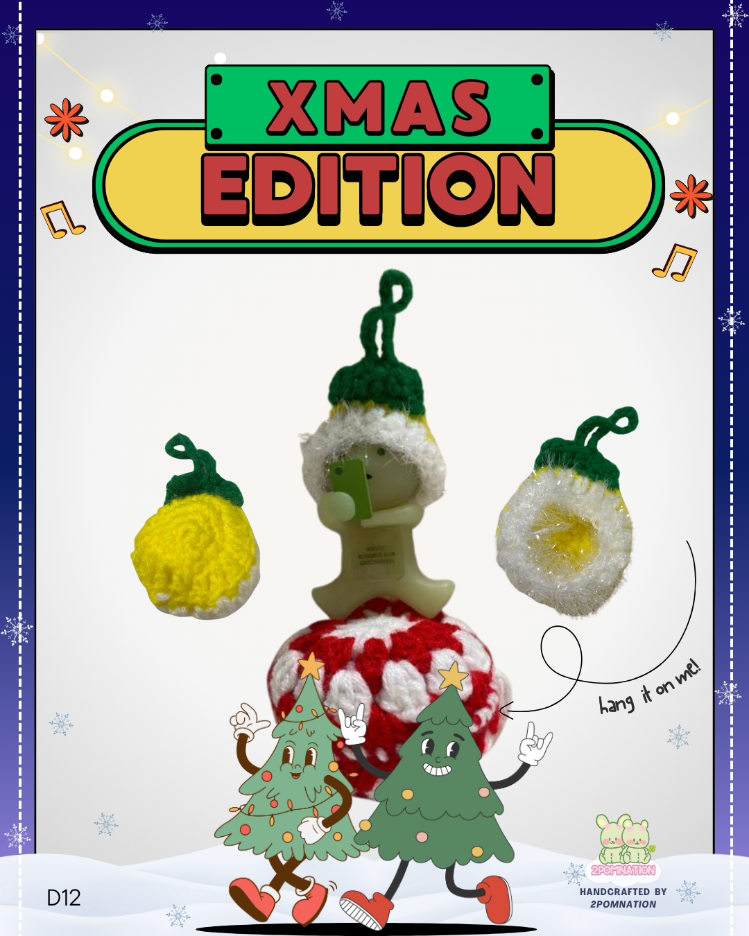 [2POM MADE] Smiski Figure - 2025 Xmas Ornament Decor Hat Edition
