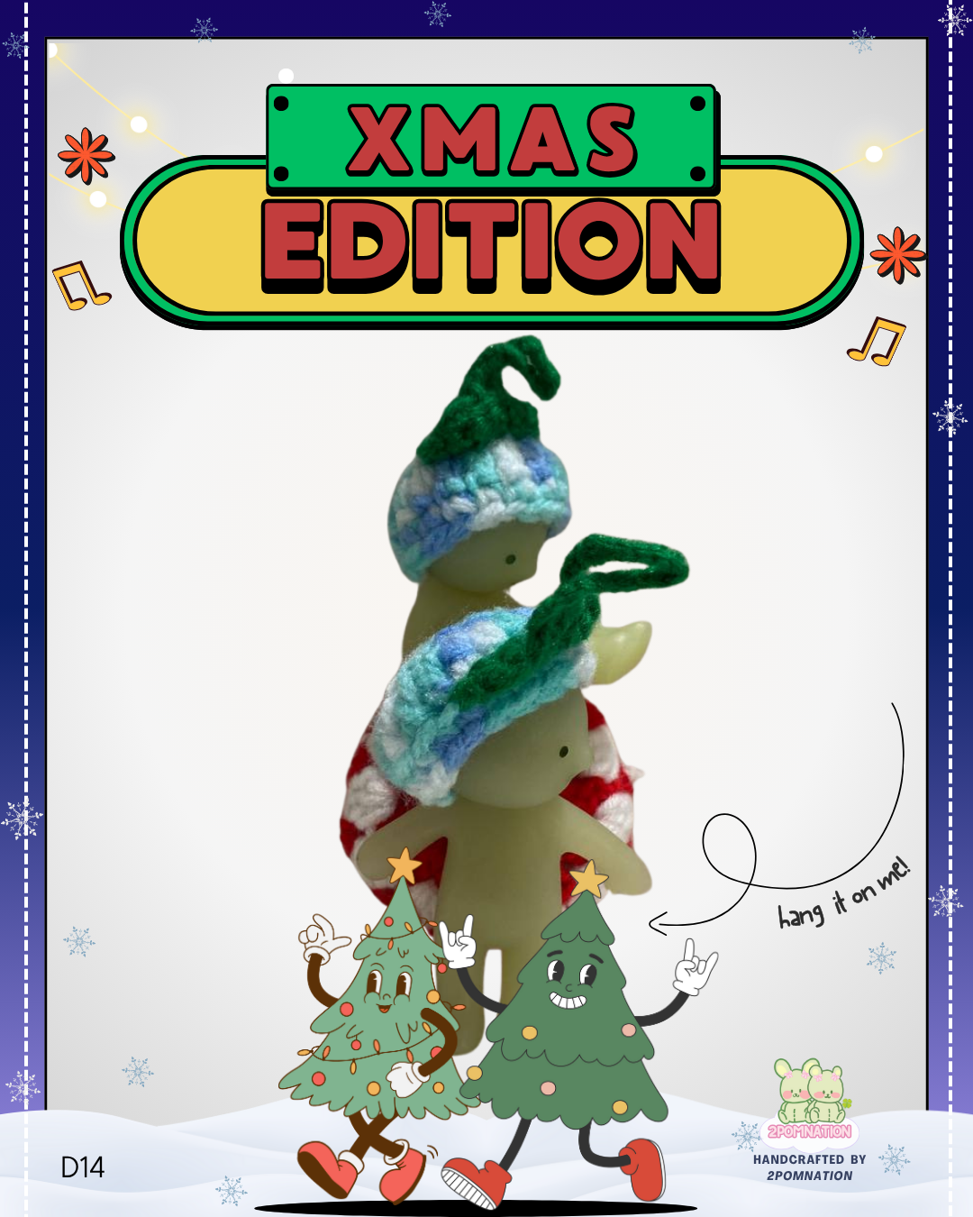 [2POM MADE] Smiski Figure - 2025 Xmas Ornament Decor Hat Edition