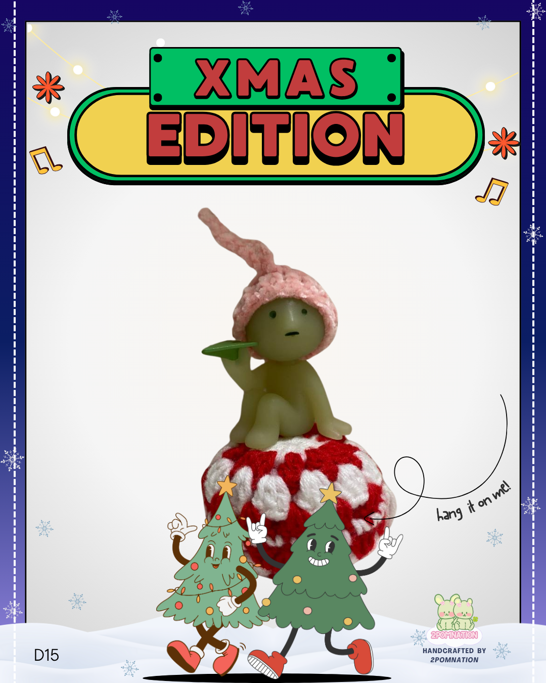 [2POM MADE] Smiski Figure - 2025 Xmas Ornament Decor Hat Edition