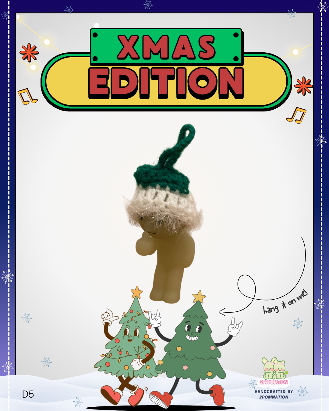[2POM MADE] Smiski Figure - 2025 Xmas Ornament Decor Hat Edition