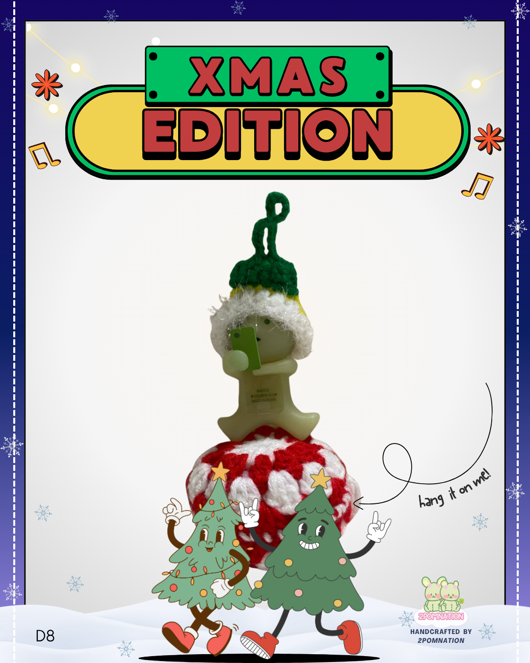 [2POM MADE] Smiski Figure - 2025 Xmas Ornament Decor Hat Edition