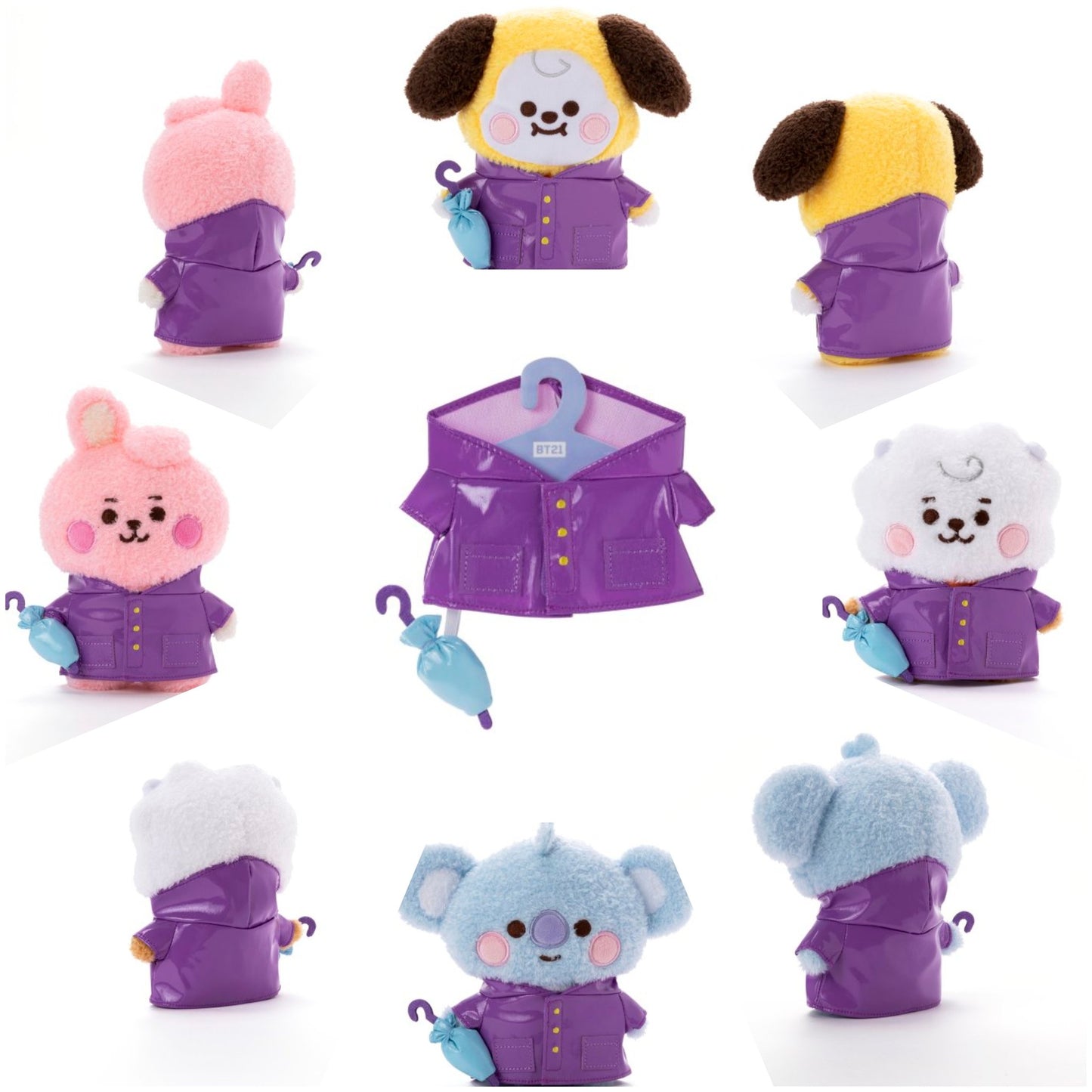 [MERCH] BT21 Japan Tatton Raincoat Rain coat & Umbrella Set Costume Outfit Clothes