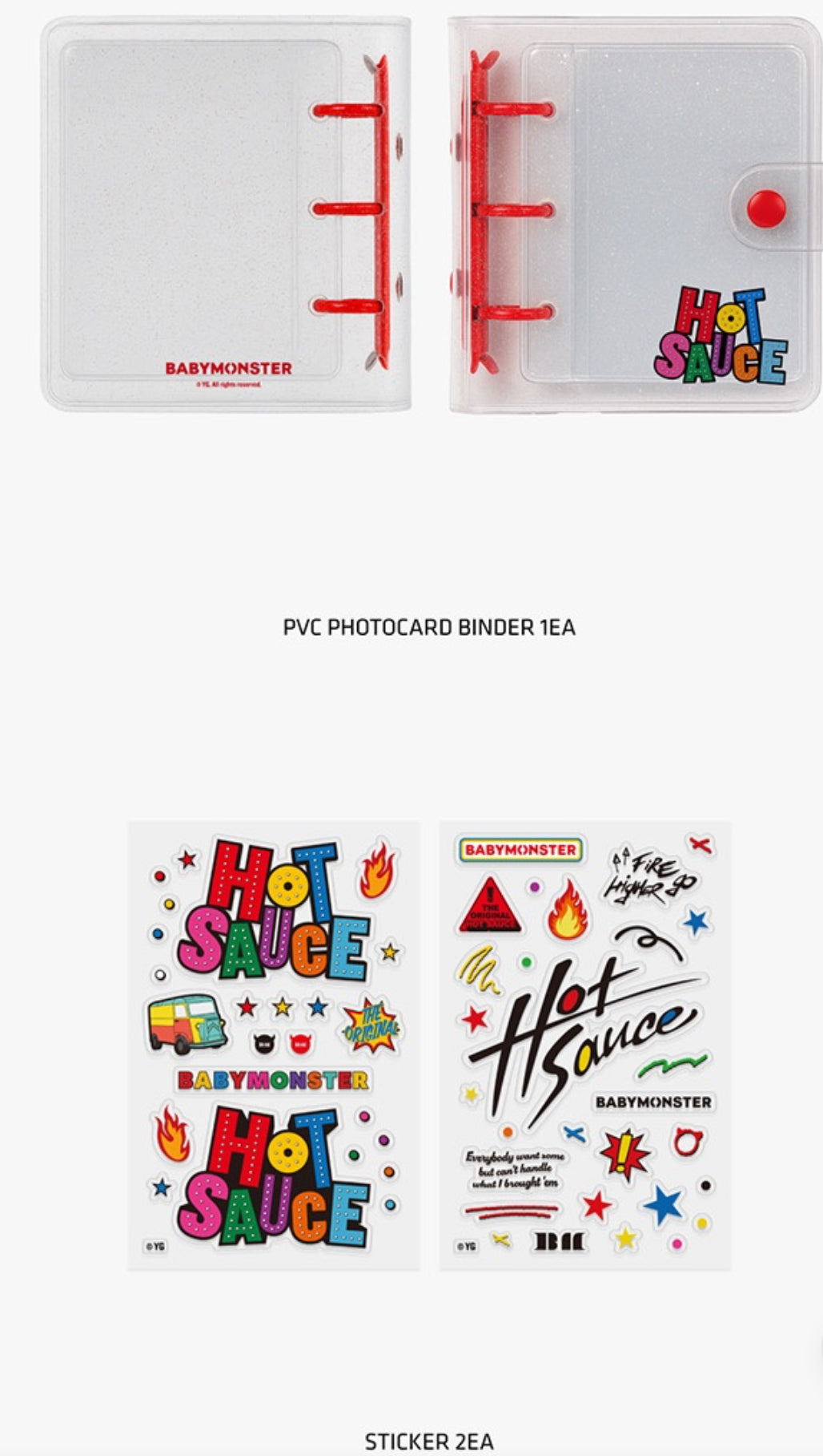 [MERCH]  HOTSAUCE BABYMONSTER TRADING PHOTOCARD PACK / Binder Sharing Set /  PVC PHOTOCARD HOLDER