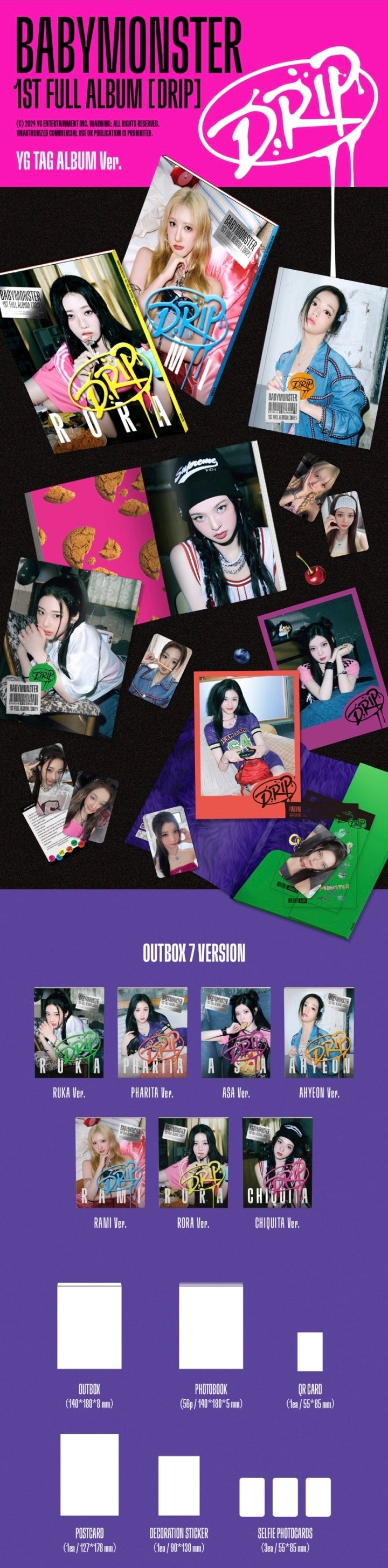 [ALBUM] BABYMONSTER 1st FULL ALBUM [DRIP] YG TAG ALBUM Ver.