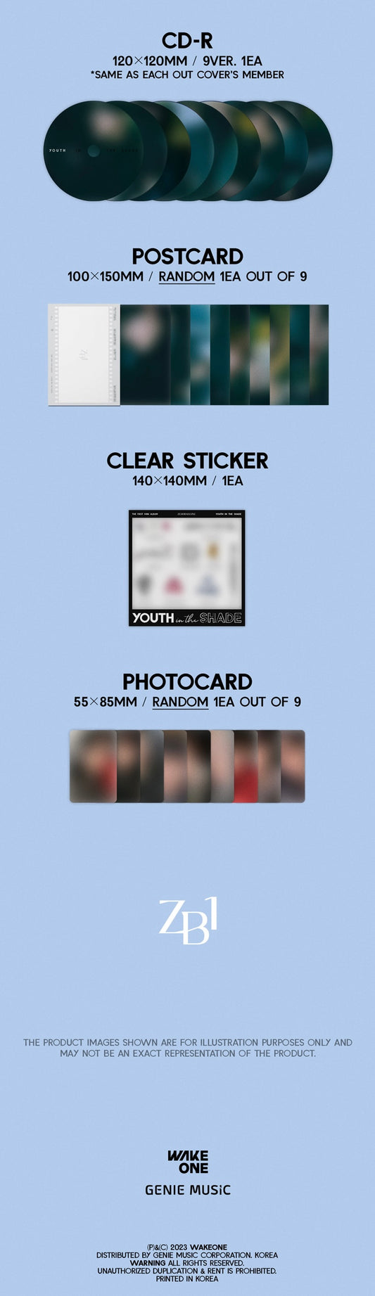 [ALBUM] ZEROBASEONE YOUTH IN THE SHADE 1st Mini Album (Digipack VER.)