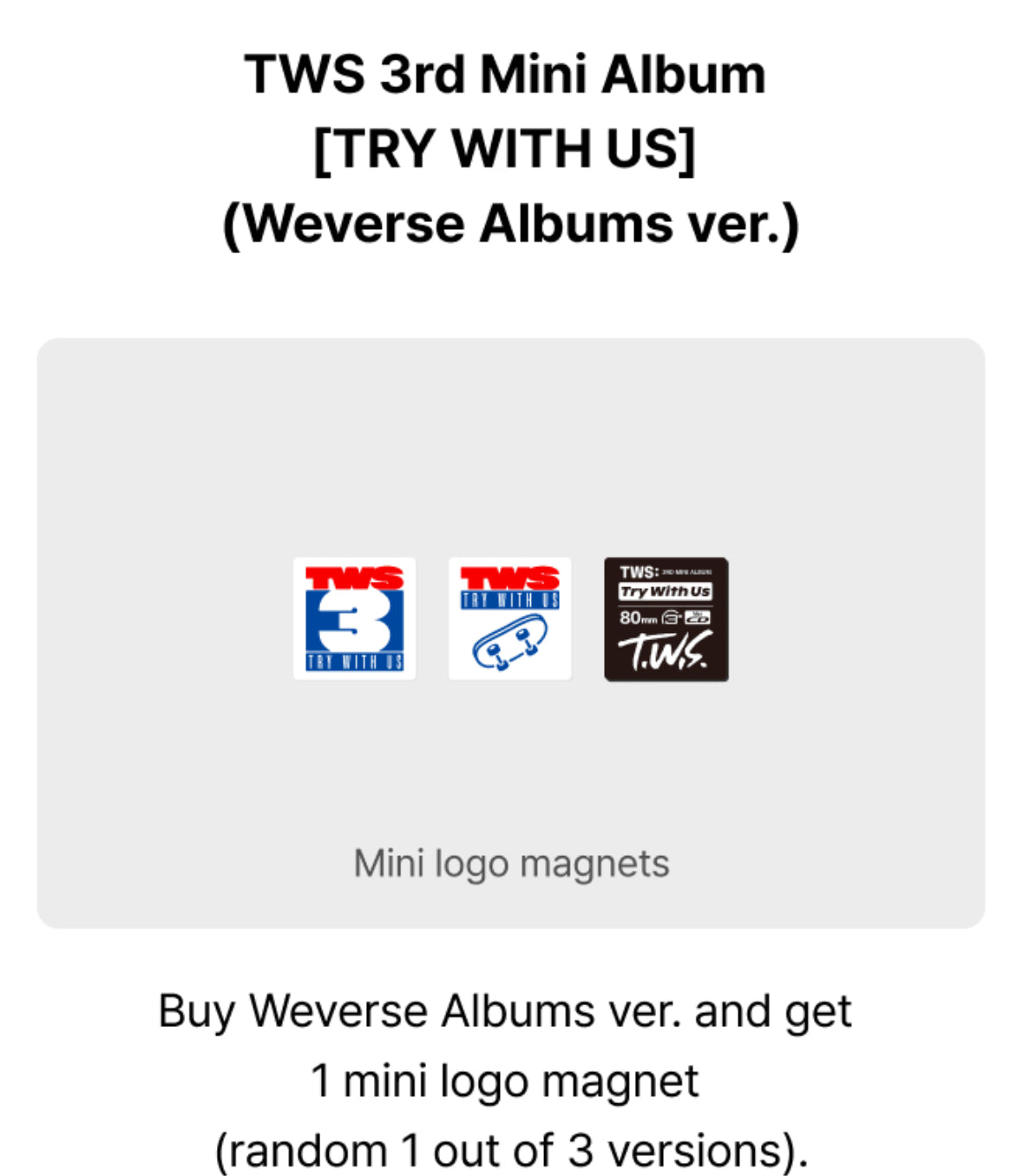 [ALBUM] TWS 3rd Mini Album 'TRY WITH US' (Weverse Albums ver.) + WEVERSE GIFT