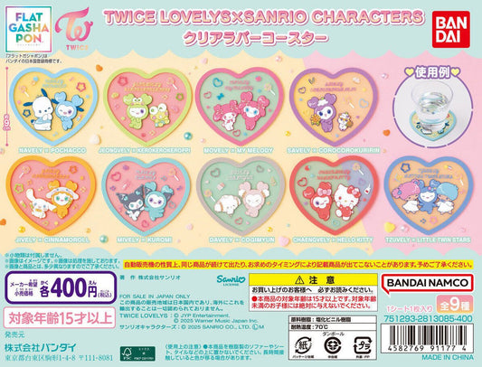 [GASHAPON] TWICE LOVELYS × SANRIO CHARACTERS Clear Rubber Coaster