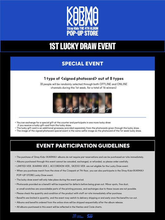 [ALBUM] Stray Kids 4th Full Album <KARMA> POP-UP STORE LUCKY DRAW EVENT