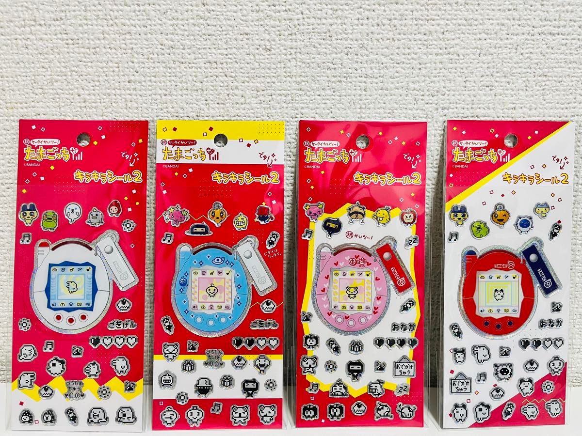 [TAMAGOTCHI] Sparkly Glitter sticker - Set of 4