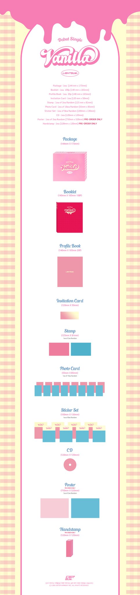 [SIGNED ALBUM] LIGHTSUM 1st Single Album Vanilla