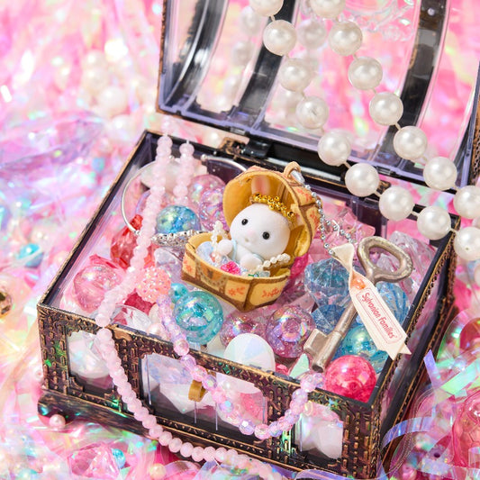 [Sylvanian Families] Sylvanian Families Keychain White Rabbit Baby (Sitting) - Cute Treasure Box