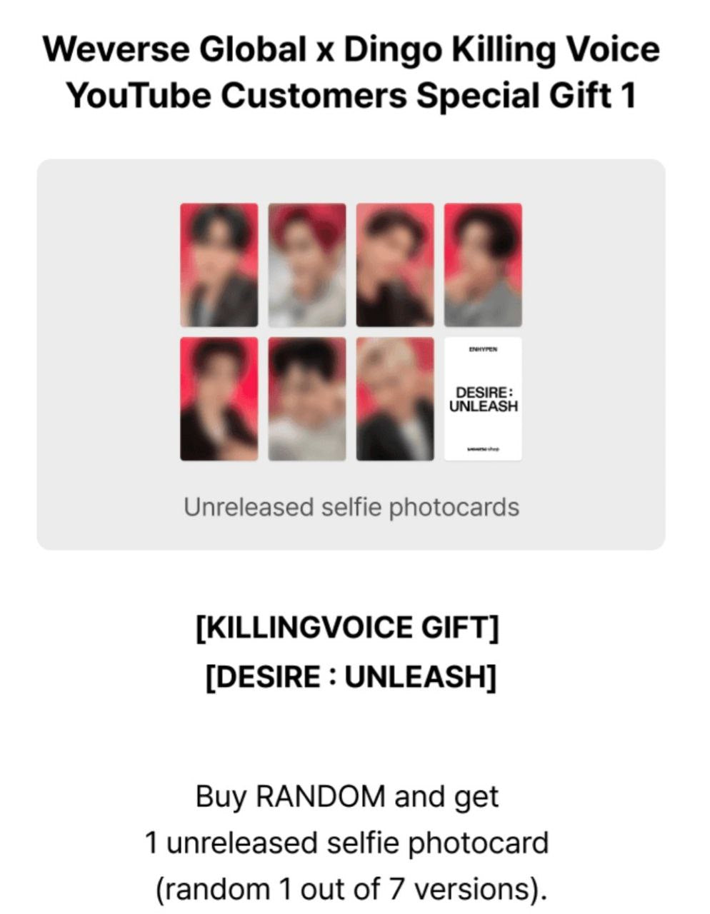 [ALBUM] Enhypen DESIRE : UNLEASH - Killing Voice Event / Showcase Live / Lucky Draw