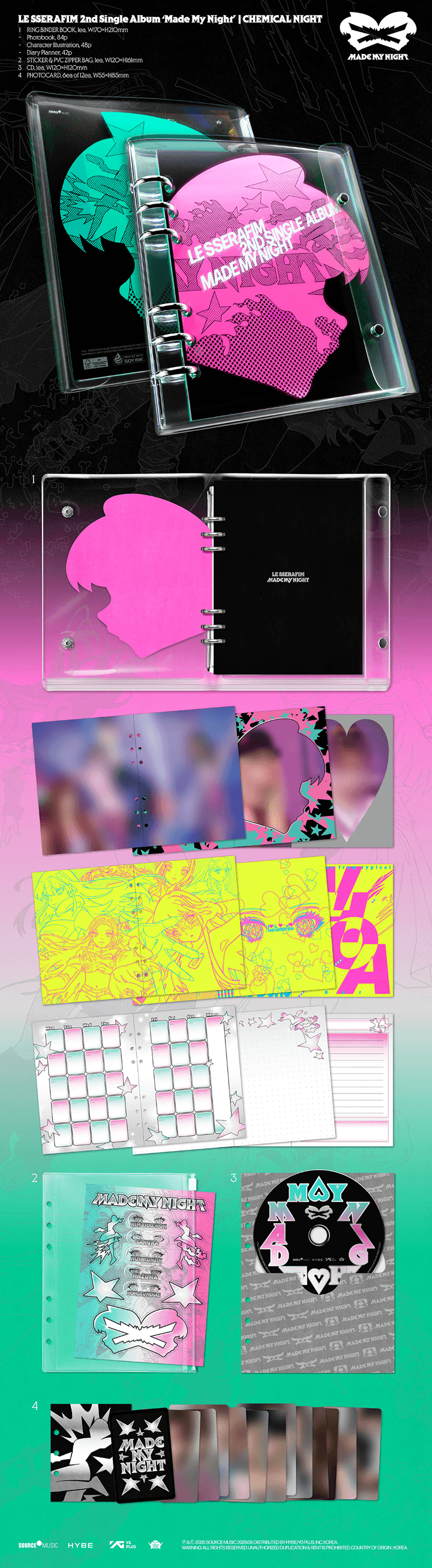 [ALBUM] LE SSERAFIM 2nd Single Album Made My Night | Chemical Night ver. / COMPACT ver.