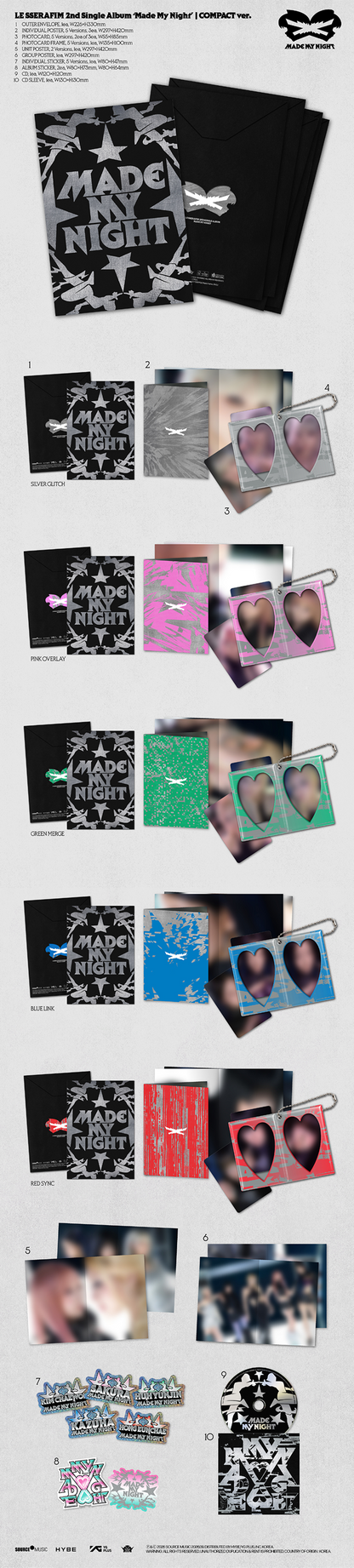 [ALBUM] LE SSERAFIM 2nd Single Album Made My Night | Chemical Night ver. / COMPACT ver.