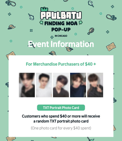 [PHOTOCARD] TXT PPULBATU: Finding MOA PC Offline Japan POB / Korea Online POB