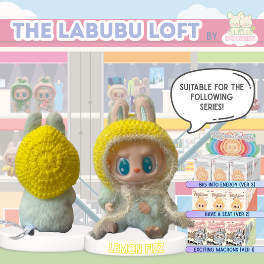 [2POM MADE] Labubu The Monsters Plush Keychain Knitwear - Lemon Fizz