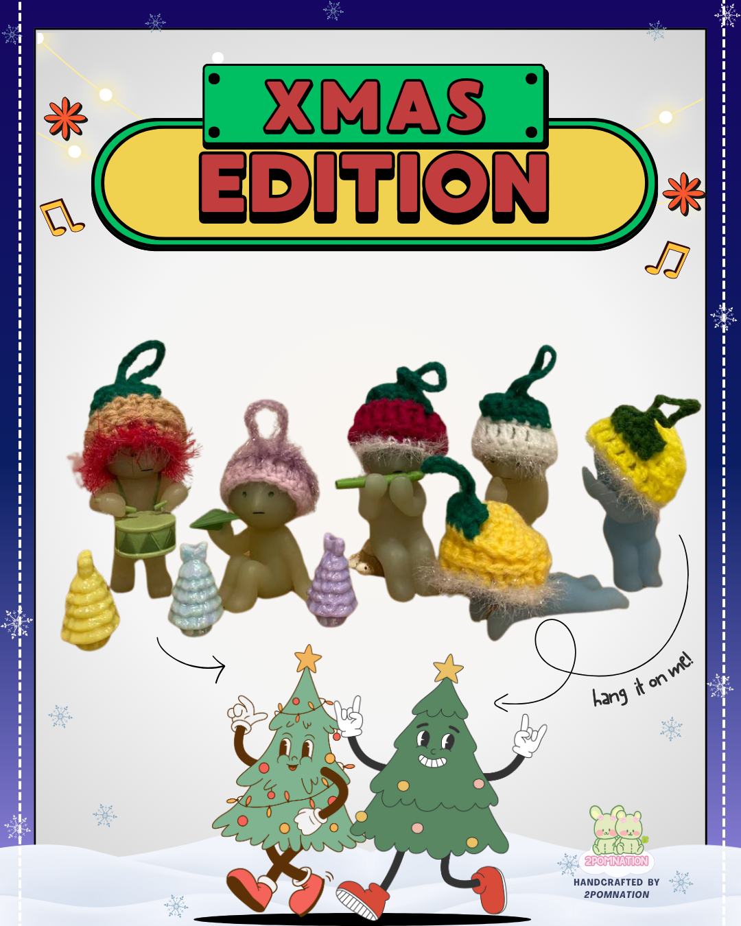 [2POM MADE] Smiski Figure - 2025 Xmas Ornament Decor Hat Edition