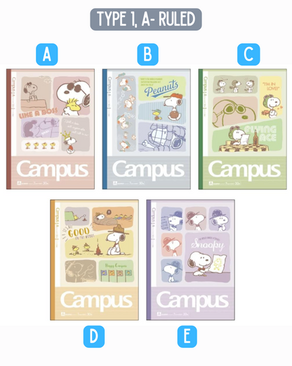 [CAMPUS Notebook] Snoopy Campus Notebook A-Lined notebook Type 1