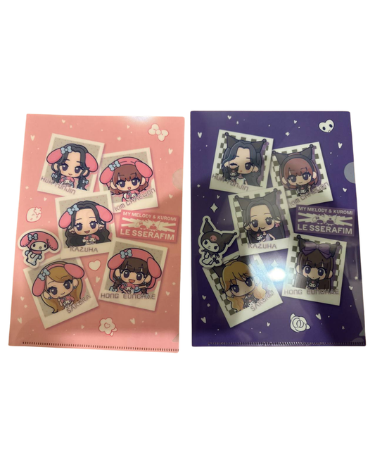 [COLLAB] FamilyMart LE SSERAFIM My Melody Kuromi Clear File Set of 2