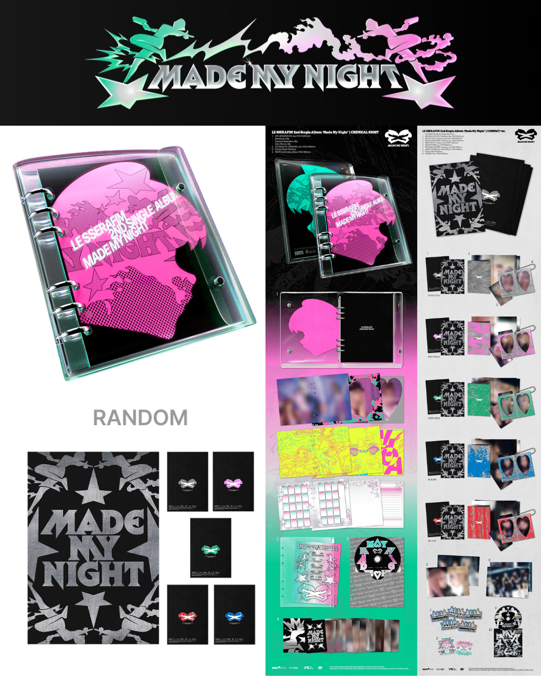 [ALBUM] LE SSERAFIM 2nd Single Album Made My Night | Chemical Night ver. / COMPACT ver.