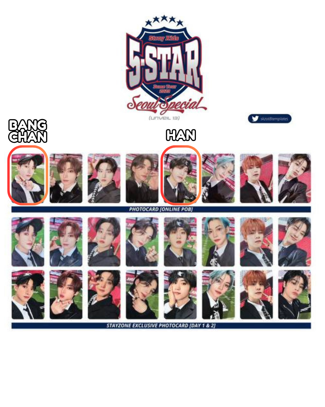 [POB] Stray Kids 5-star Dome Tour Seoul Special Unveil 13 Online POB Photocard pc