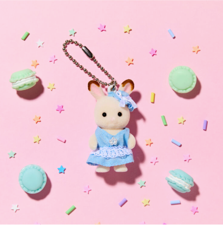 [Sylvanian Families] Chocolate Rabbit (Light Blue Dress) Keychain