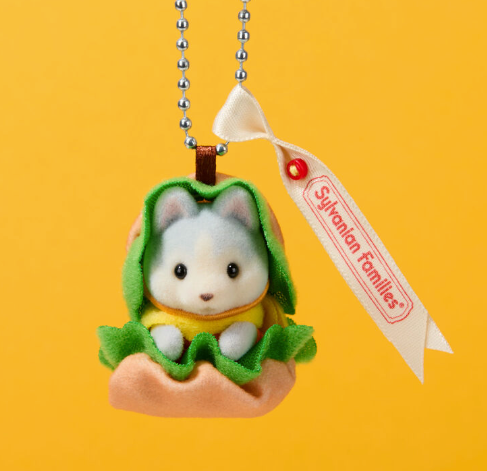 [Sylvanian Families] Baby Husky Hamburger Keychain