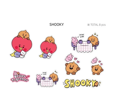 [COLLAB] Monopoly BT21 Baby Removable Sticker Little Buddy - Shooky