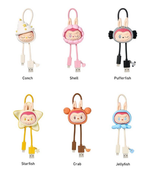 [POP MART] The Monsters Labubu Drunk In Sea Series Mobile Cable - iPhone Cable Blind Box