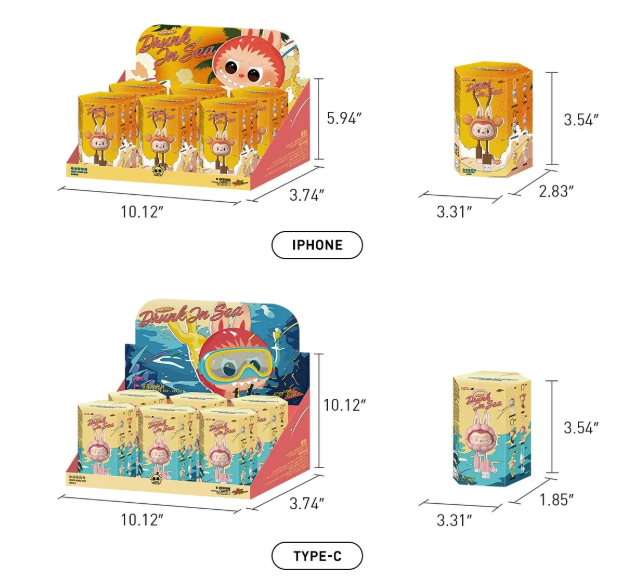 [POP MART] The Monsters Labubu Drunk In Sea Series Mobile Cable - Type C Blind Box