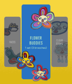 [MERCH] Artist Made Collection by BTS V] Brooch Set (Flower Buddies)