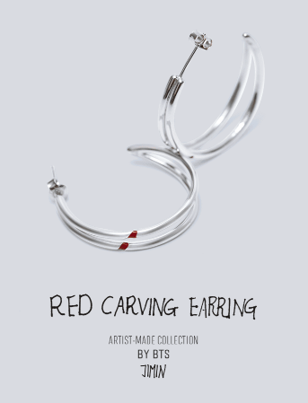 [MERCH] Artist Made Collection by BTS Jimin] Red Carving Earring