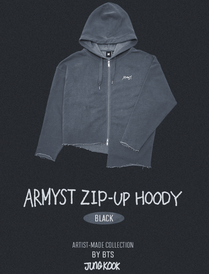 [MERCH] Artist Made Collection by BTS Jung Kook] ARMYST Zip-Up Hoody [Black] XL