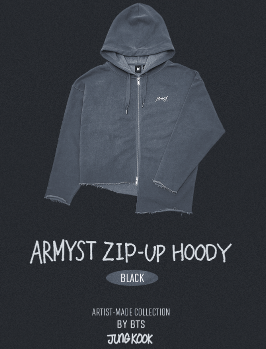 [MERCH] Artist Made Collection by BTS Jung Kook] ARMYST Zip-Up Hoody [Black] XL
