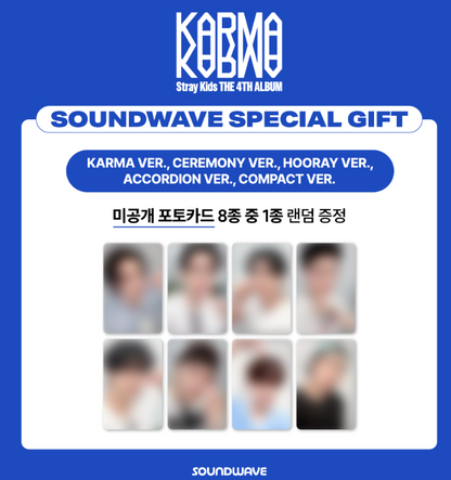 [POB] Stray Kids 4th Full Album <KARMA> Soundwave R1 Photocard PC